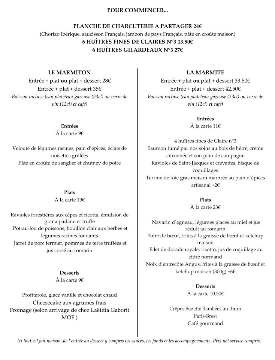 La Marmite - restaurant français Photo Menu 9