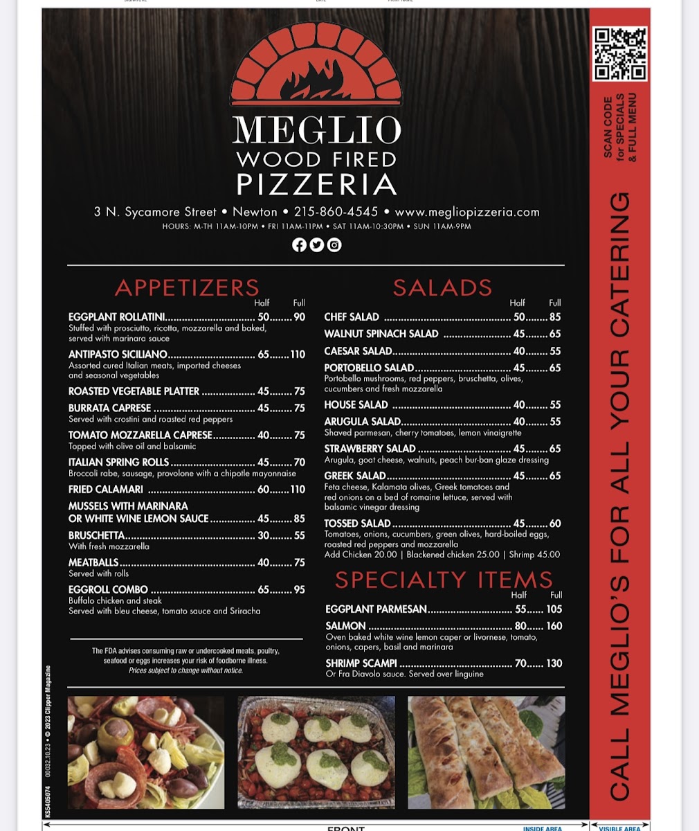 Meglio Pizzeria Photo Menu 2