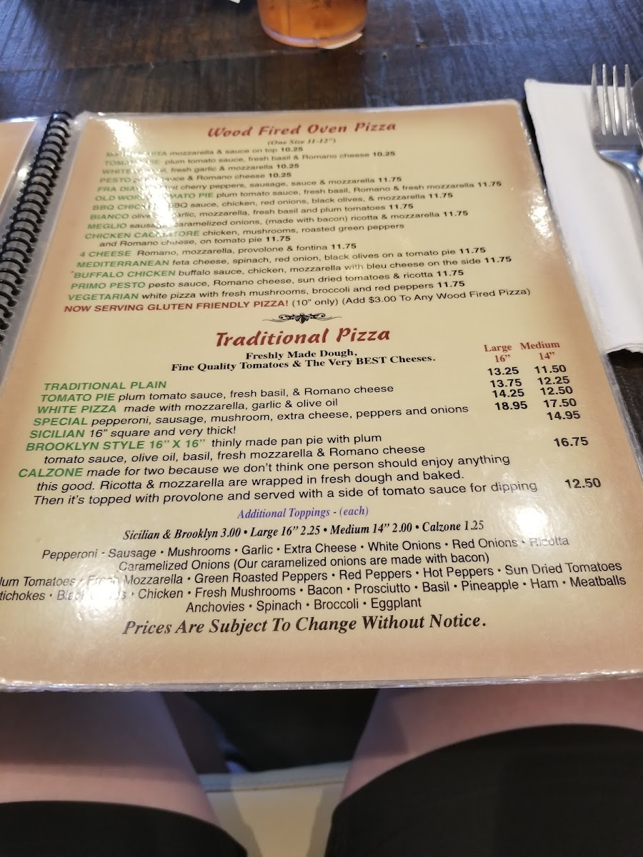 Meglio Pizzeria Photo Menu 9