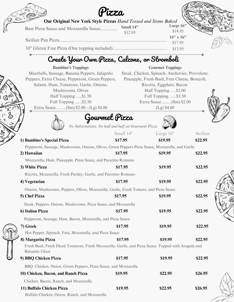 Bambino's Bistro Photo Menu 4