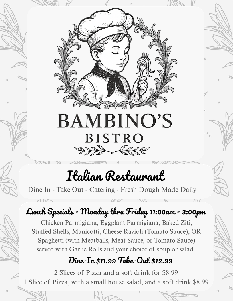 Bambino's Bistro Photo Menu 6
