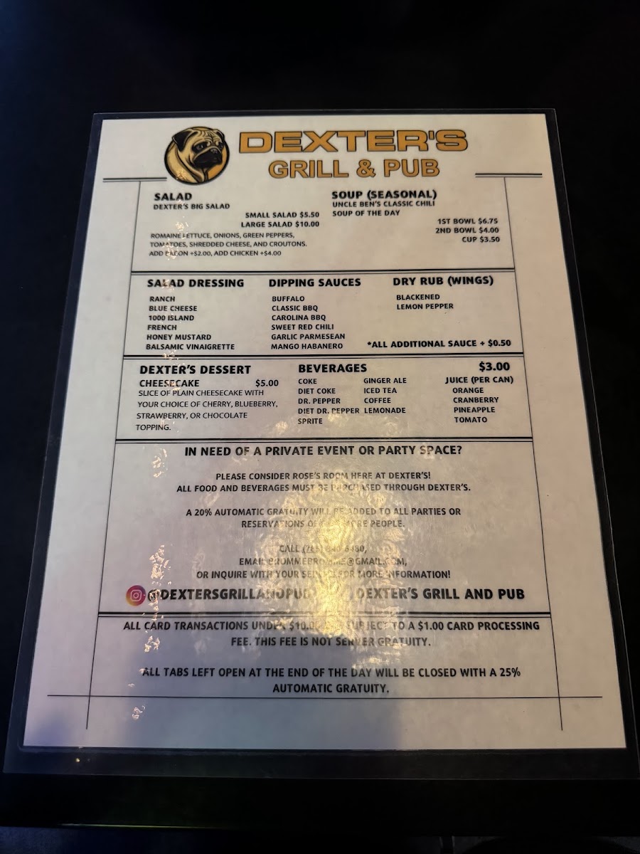 Dexter's Grill and Pub Photo Menu 2