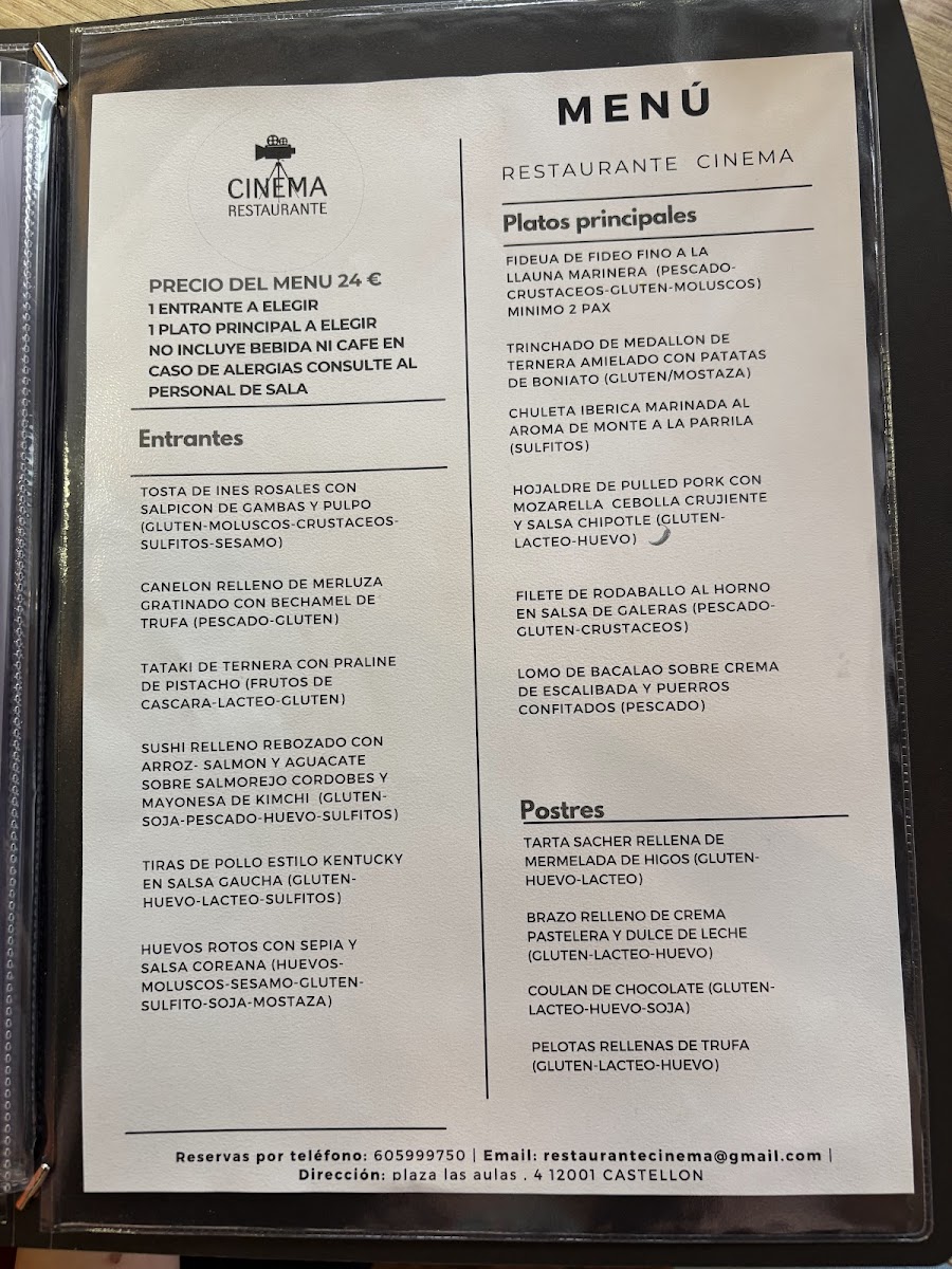Restaurante Café Cinema Photo Menu 1