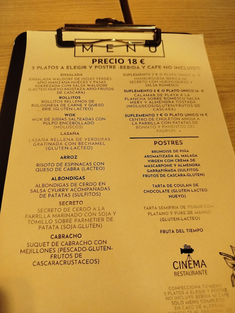 Restaurante Café Cinema Photo Menu 2