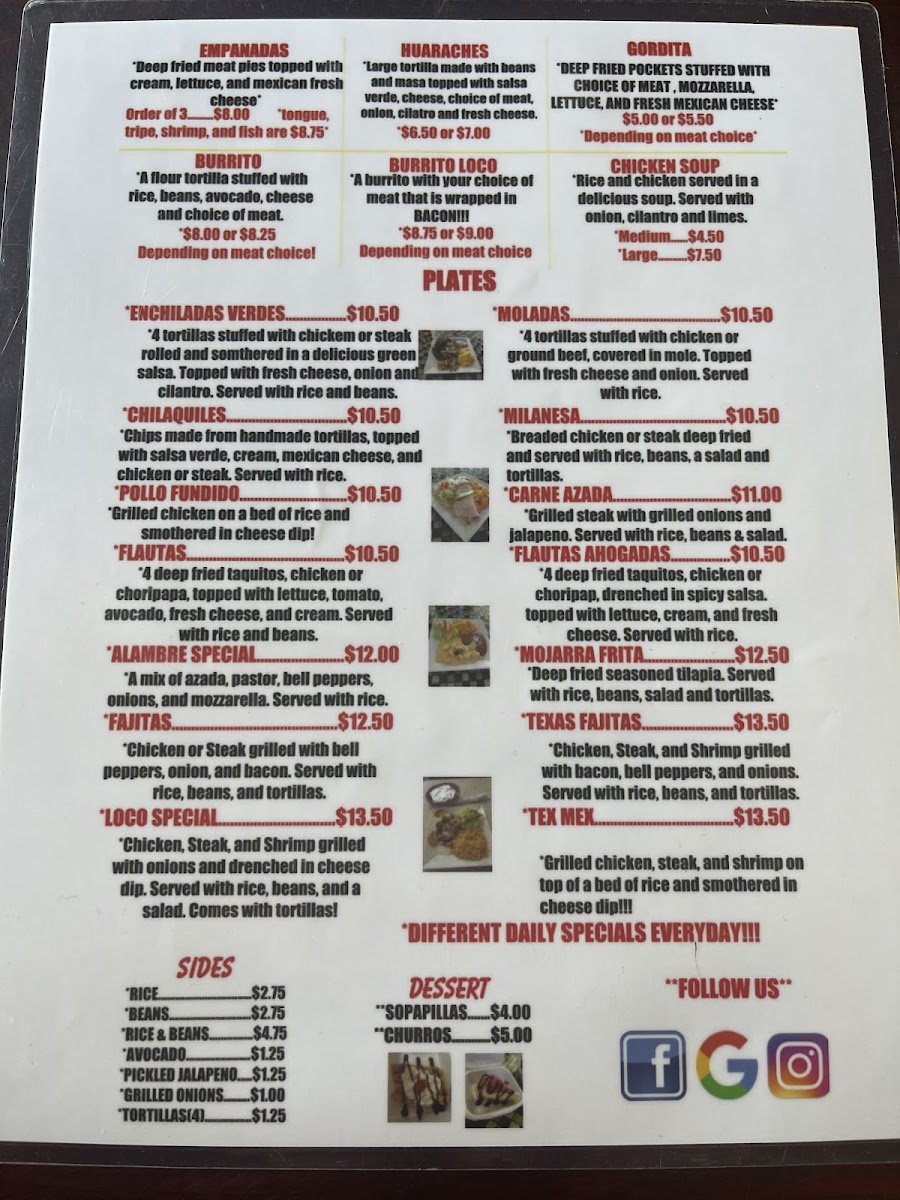 Tacos & tequila Photo Menu 3
