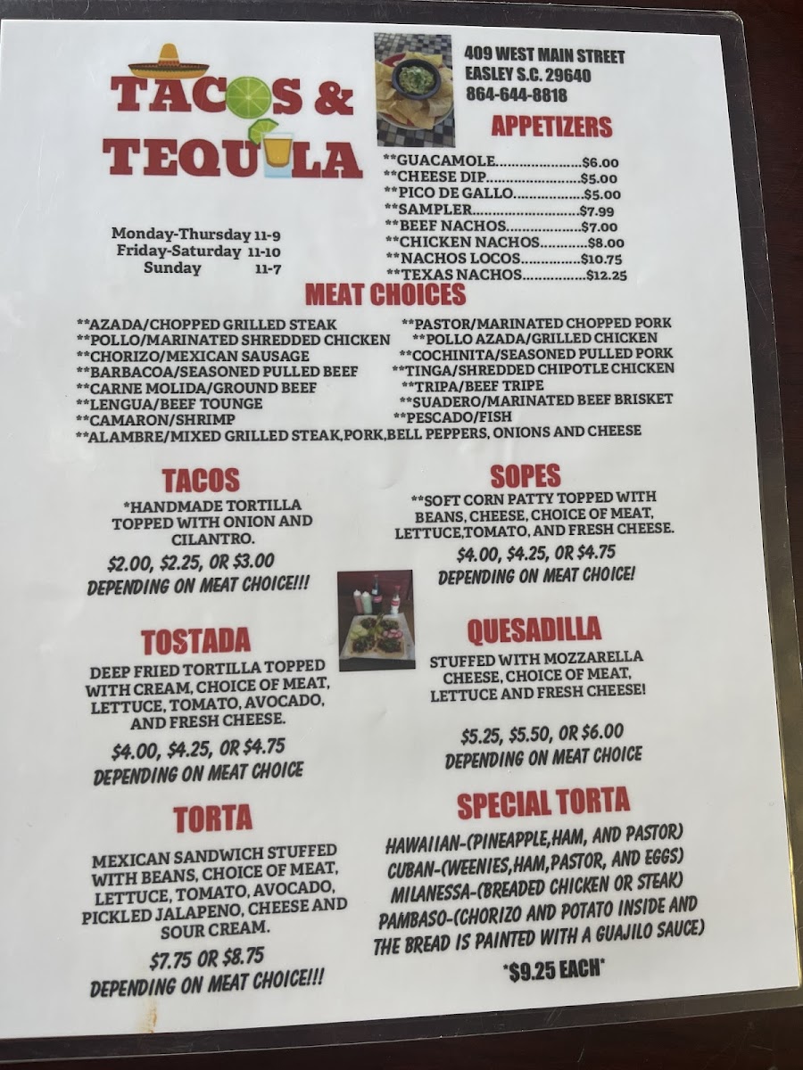Tacos & tequila Photo Menu 4