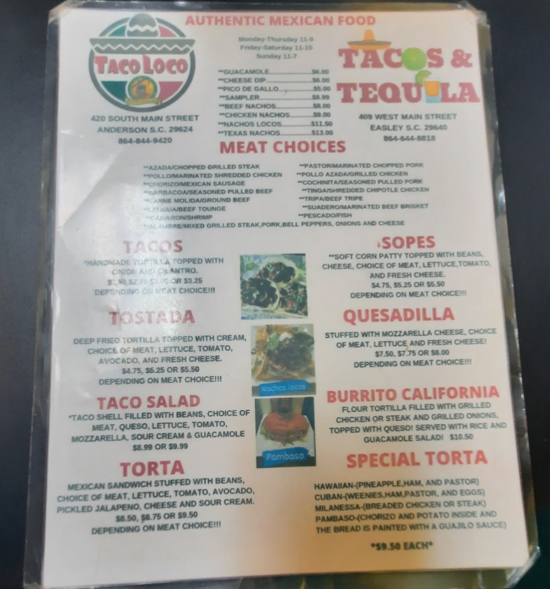 Tacos & tequila Photo Menu 5