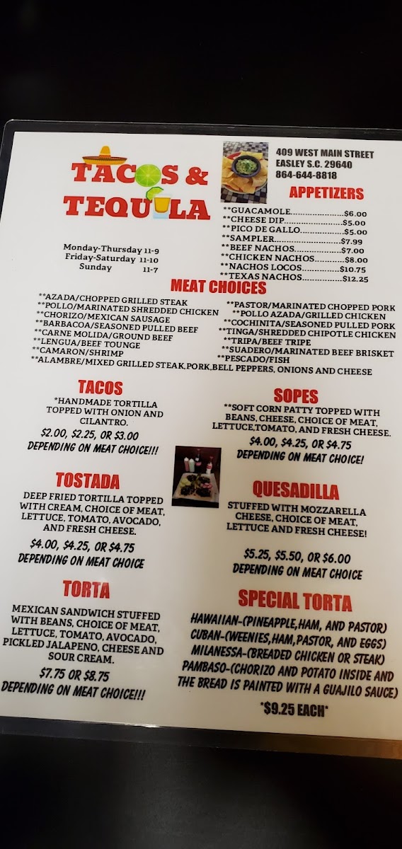 Tacos & tequila Photo Menu 6