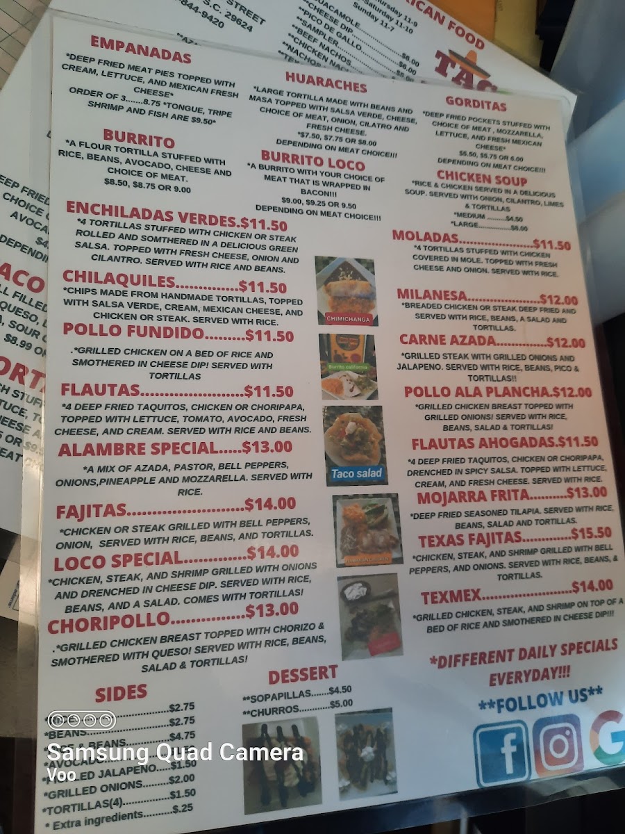 Tacos & tequila Photo Menu 8