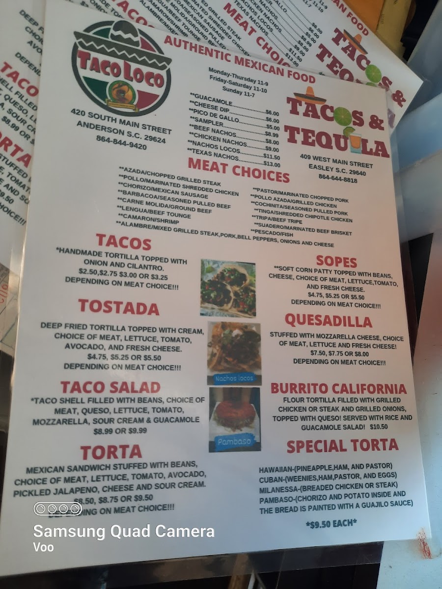 Tacos & tequila Photo Menu 9