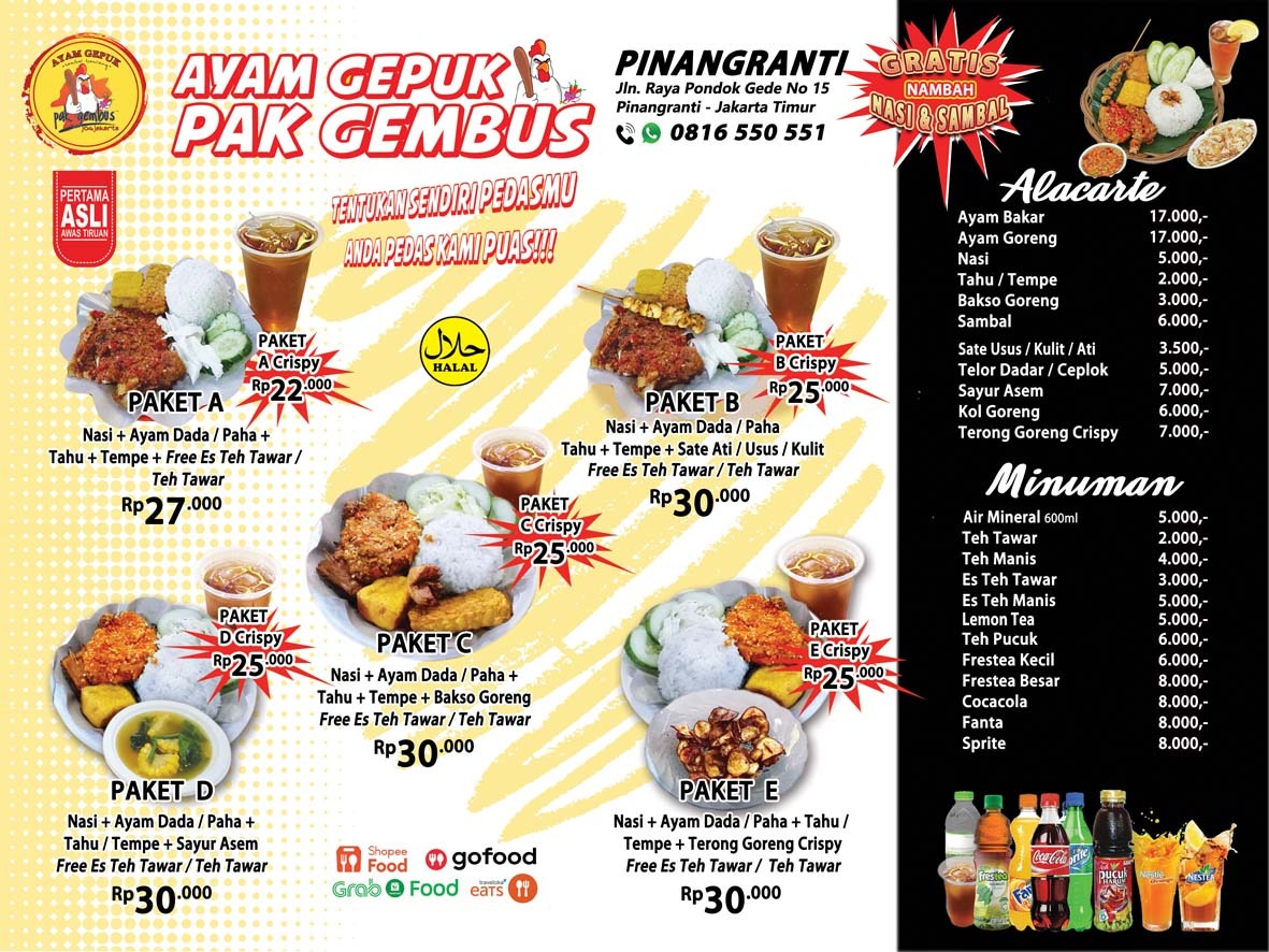 Ayam Gepuk Pak Gembus Pinang Ranti Photo Menu 1