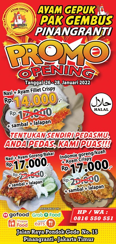 Ayam Gepuk Pak Gembus Pinang Ranti Photo Menu 2