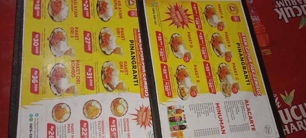 Ayam Gepuk Pak Gembus Pinang Ranti Photo Menu 3