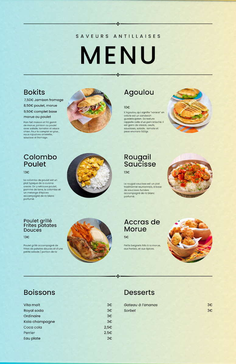 Saveurs antillaises Photo Menu 1