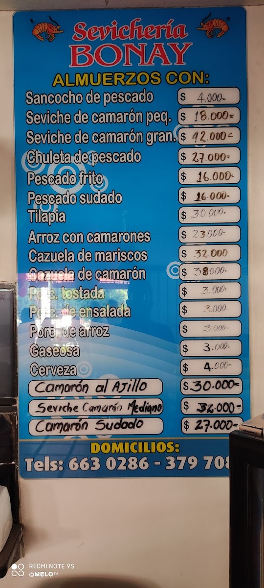 Cevichería Bonay Photo Menu 1