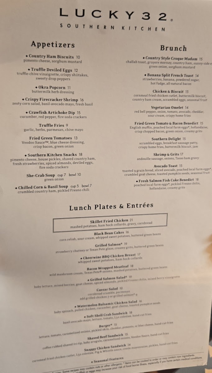 Lucky 32 Southern Kitchen Photo Menu 6
