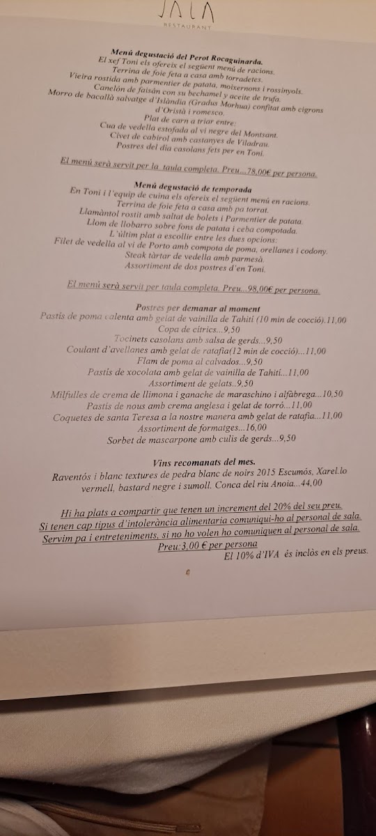 Restaurant Fonda Sala Photo Menu 10