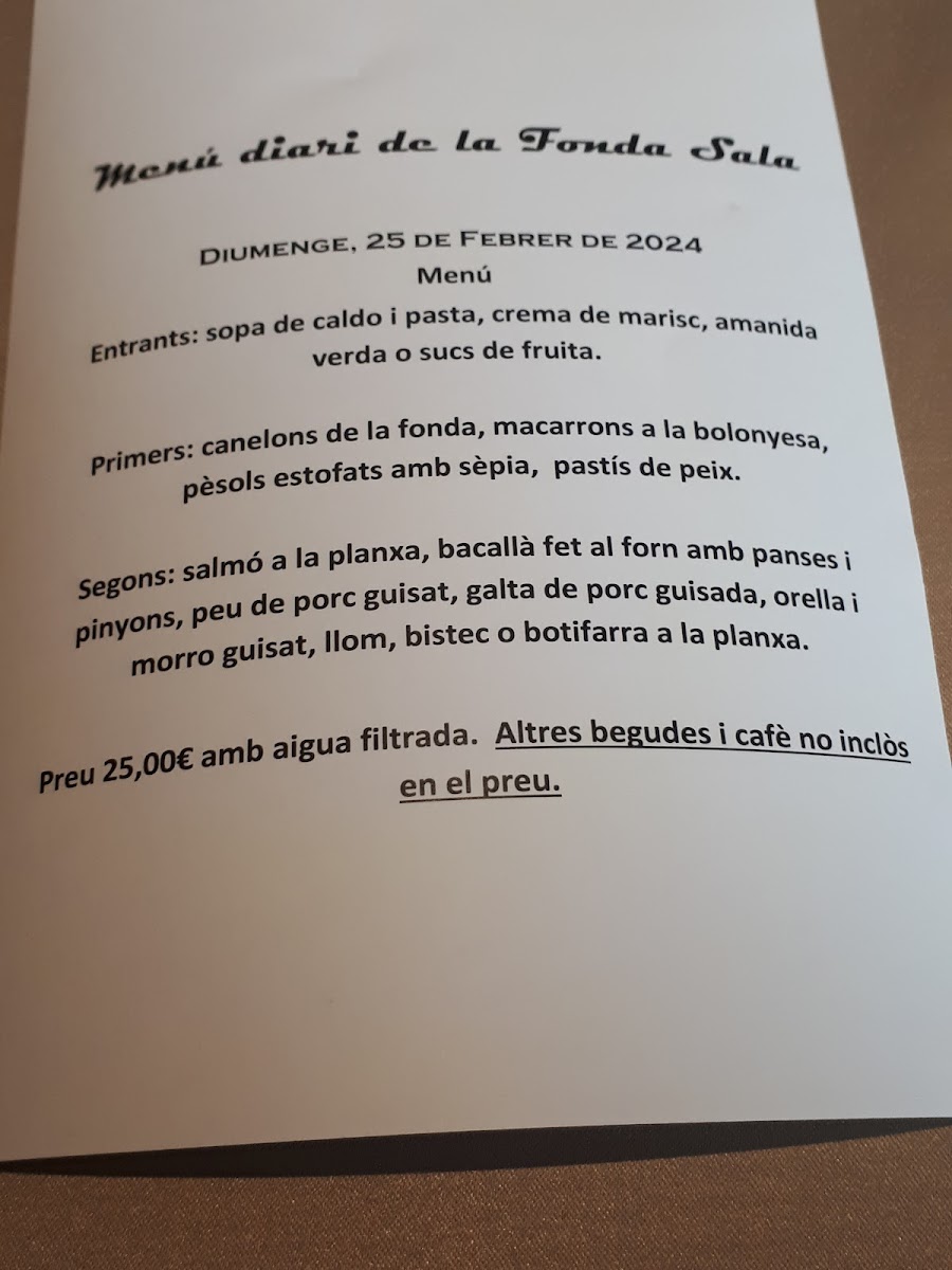 Restaurant Fonda Sala Photo Menu 3