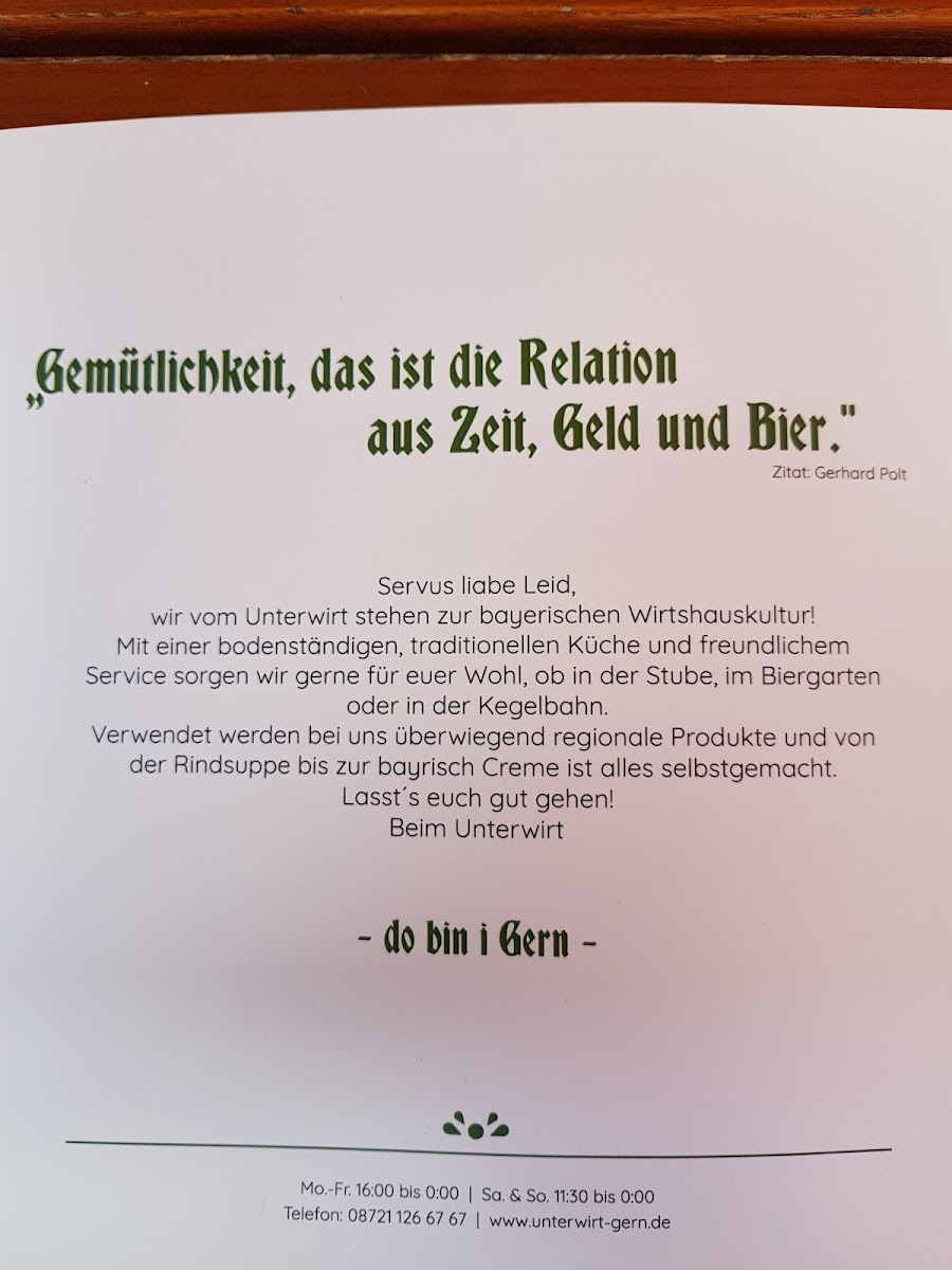 Zum Unterwirt Photo Menu 4