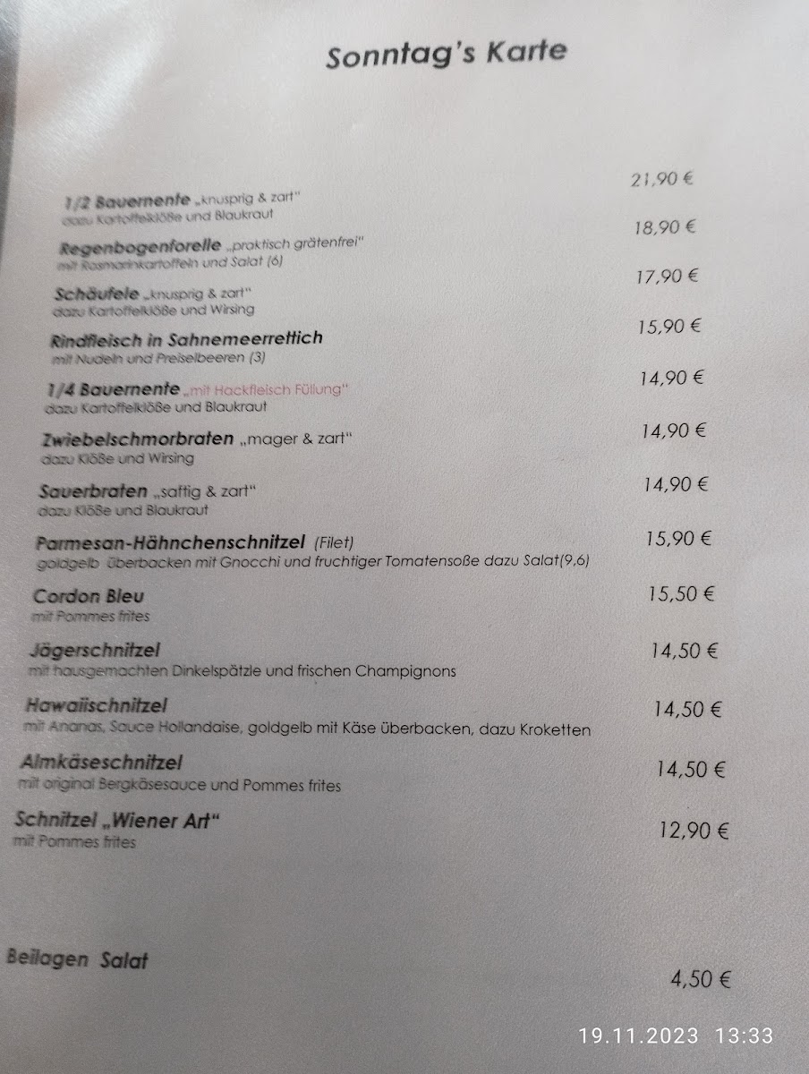 Gaststätte Zur Eisenbahn Photo Menu 1