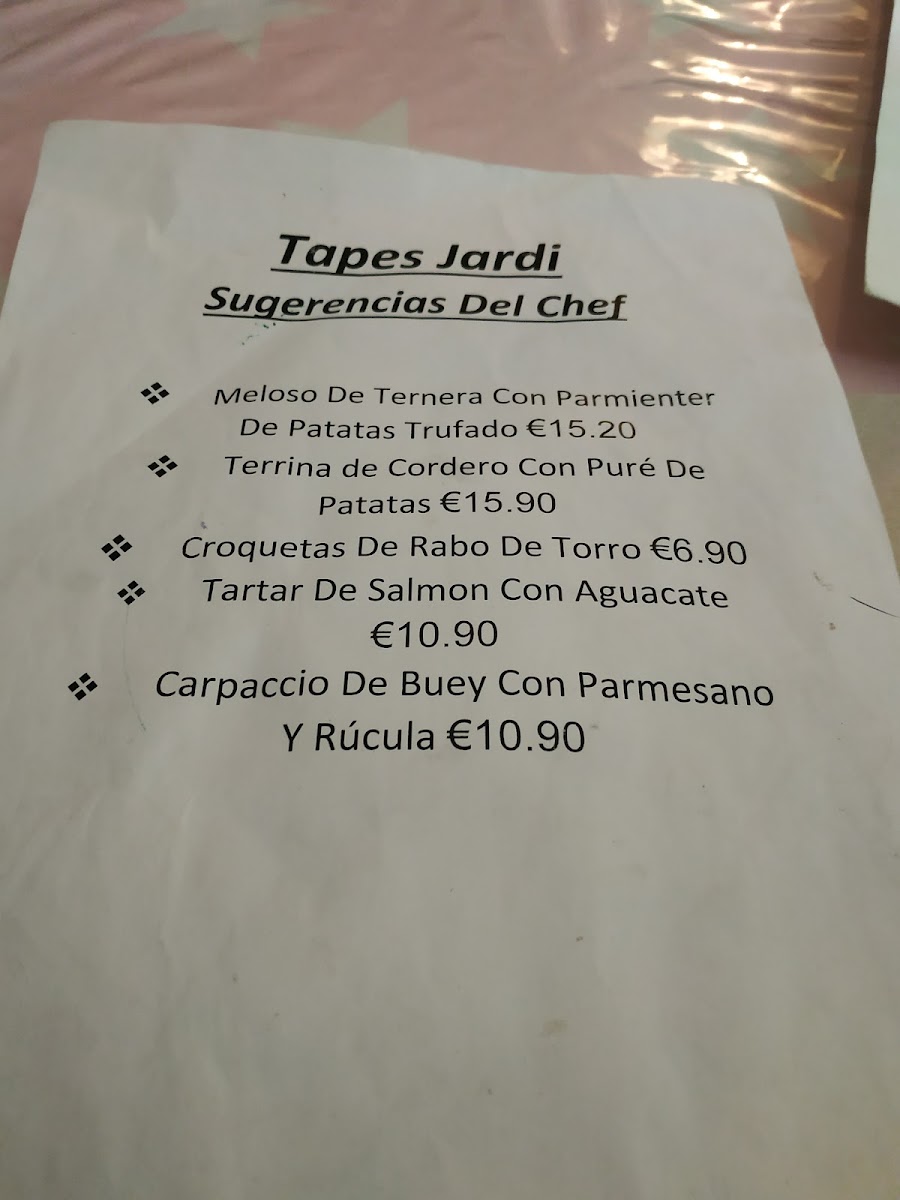Tapes Jardí Gastrobar Photo Menu 8