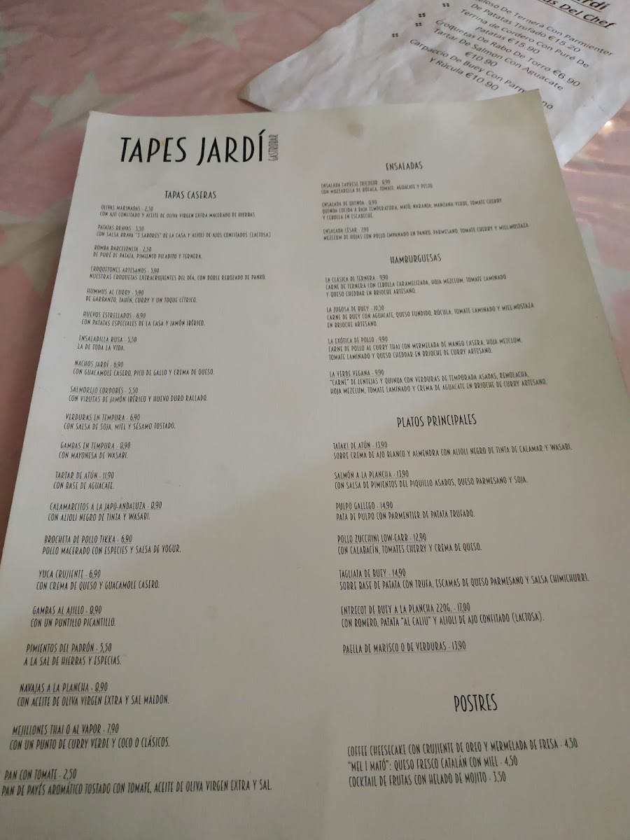 Tapes Jardí Gastrobar Photo Menu 9