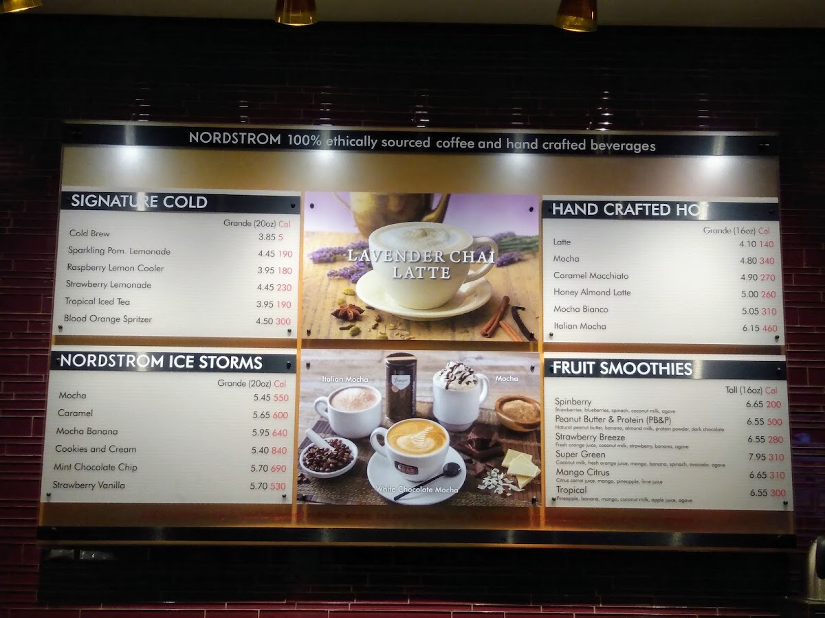 Nordstrom Ebar Artisan Coffee Photo Menu 1