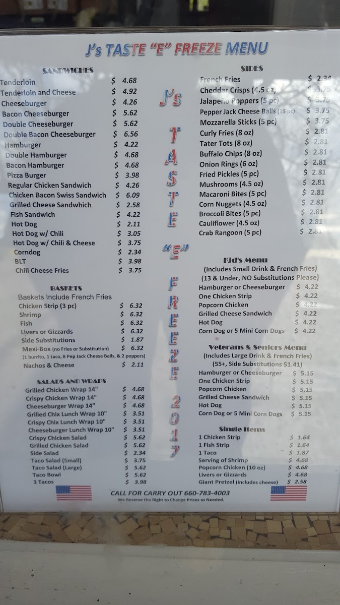 Taste 'E' Freeze Photo Menu 4