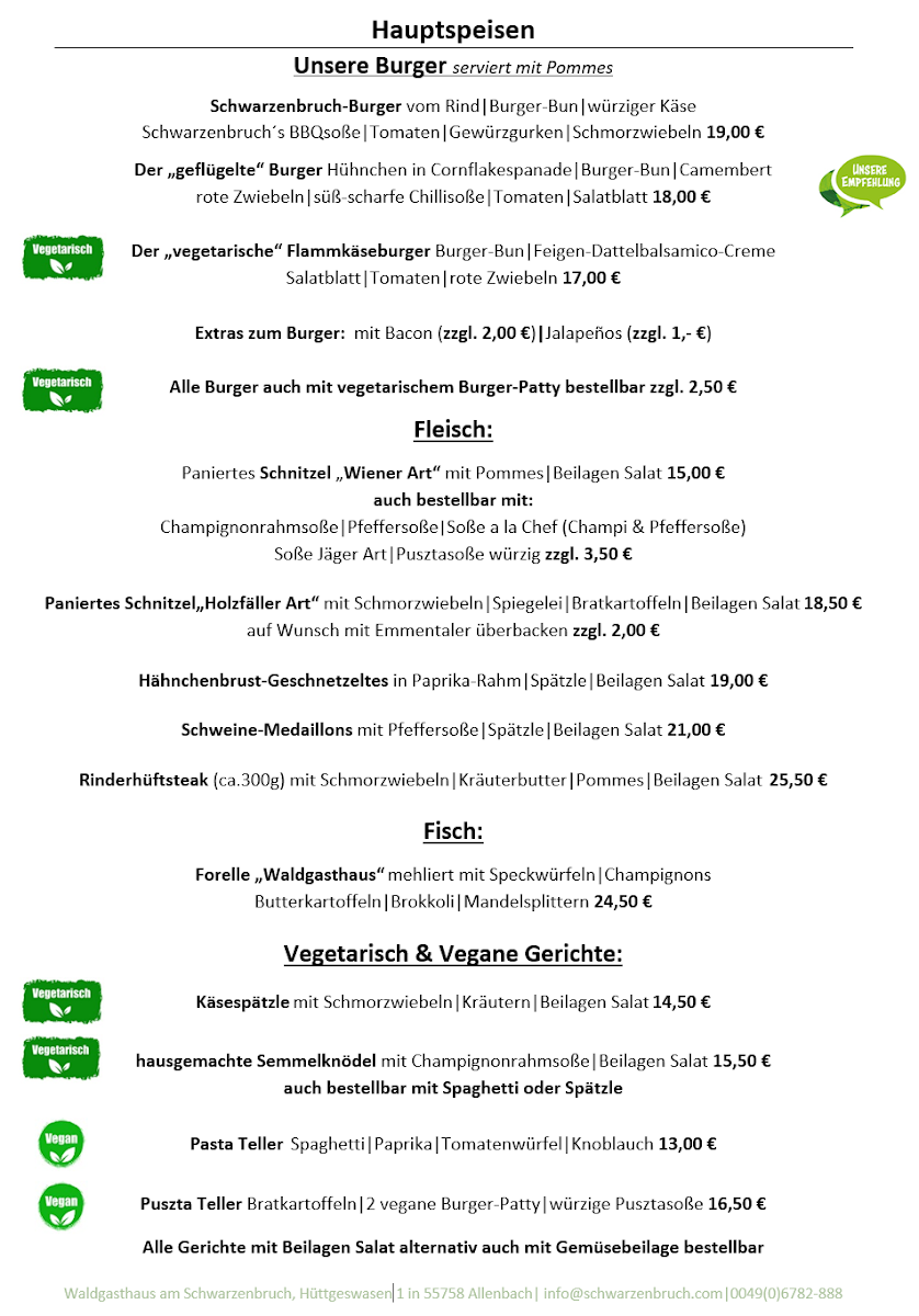 Waldgasthaus am Schwarzenbruch Photo Menu 3