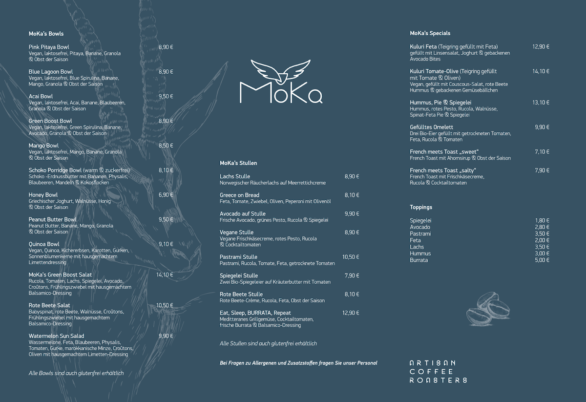 Moka Roasters Photo Menu 1