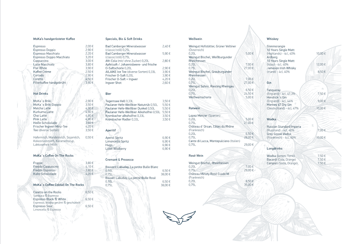 Moka Roasters Photo Menu 2