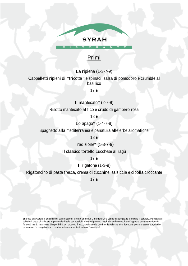 Ristorante Syrah Photo Menu 6