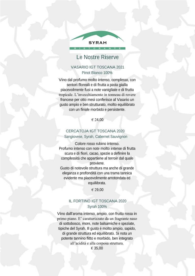 Ristorante Syrah Photo Menu 8