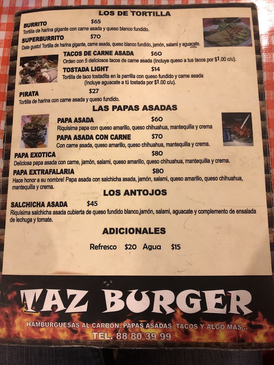 Taz Burger Photo Menu 4