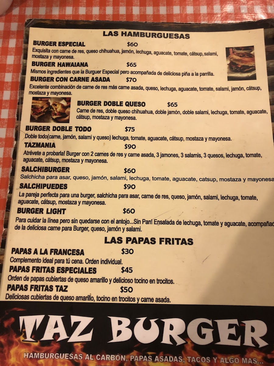 Taz Burger Photo Menu 6