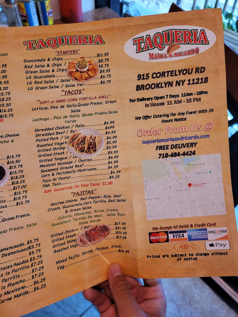 Taqueria Maria and Ricardo Photo Menu 2