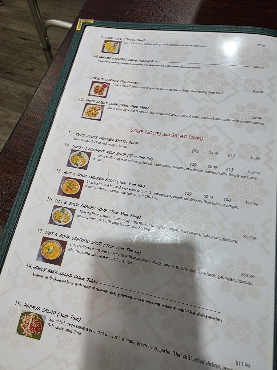 Tin's House, Thai Cuisine Photo Menu 2