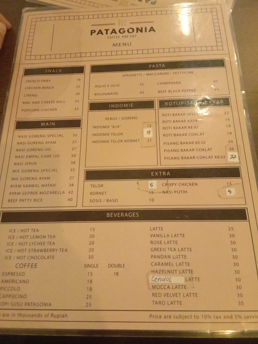 Patagonia coffee & eat Photo Menu 1