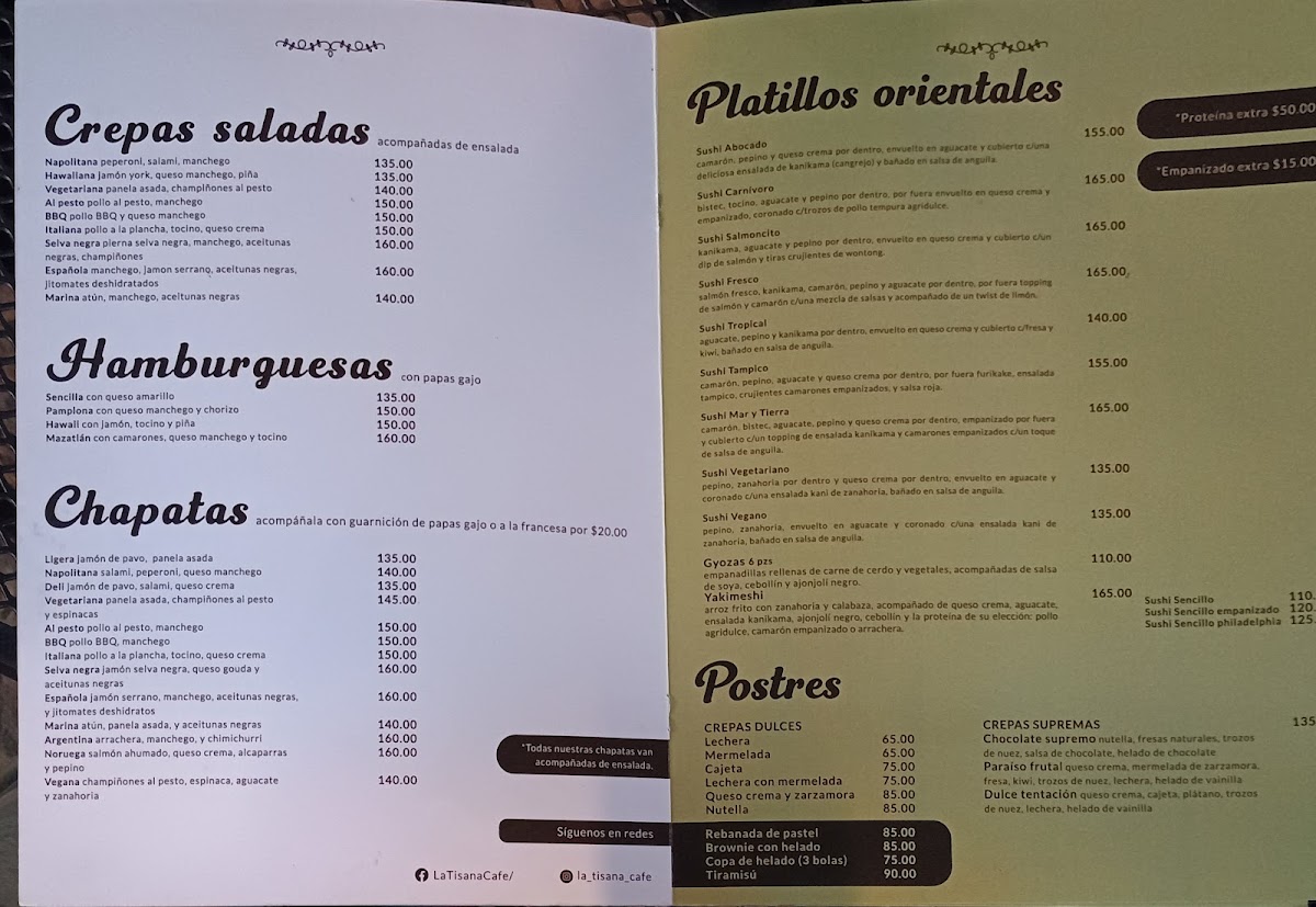 La Tisana Cafe Photo Menu 1