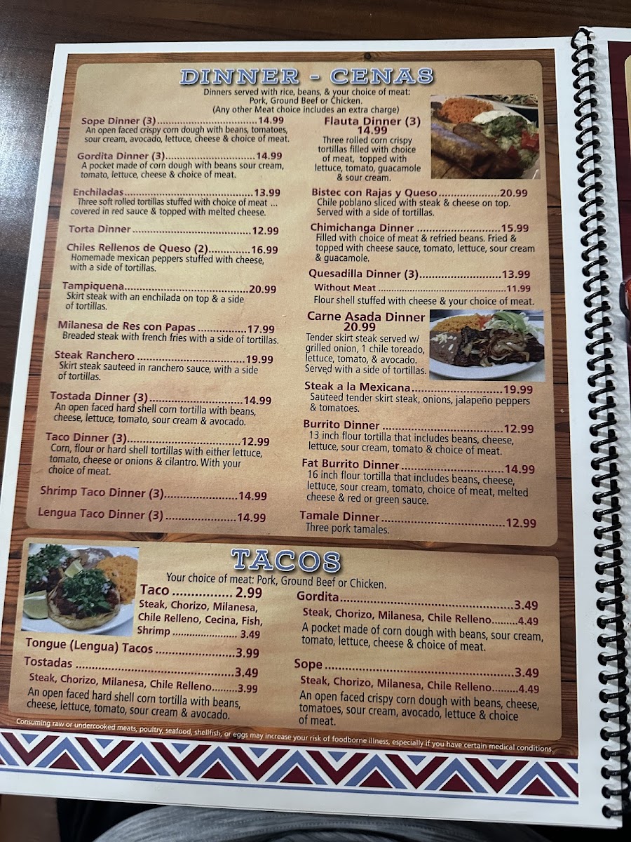 San Jose Mexican Restaurant Photo Menu 2
