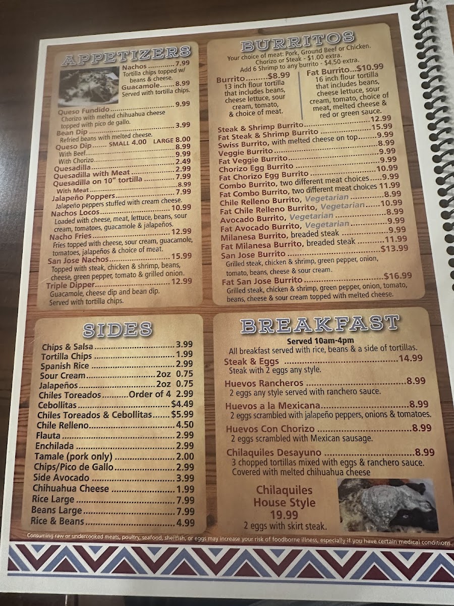 San Jose Mexican Restaurant Photo Menu 5