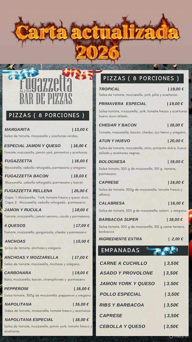 Fugazzetta bar de pizzas Photo Menu 1