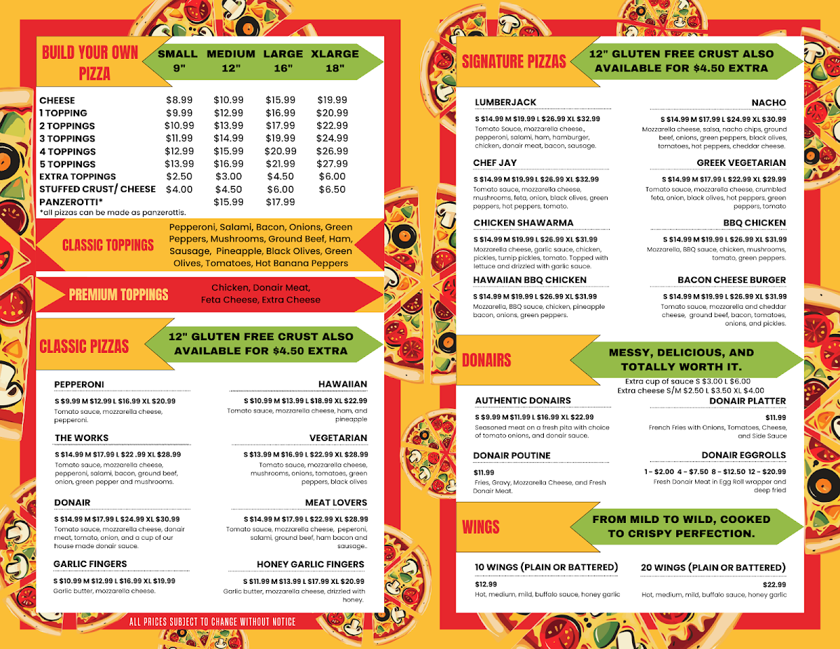 Wedgeman Pizzeria Photo Menu 1