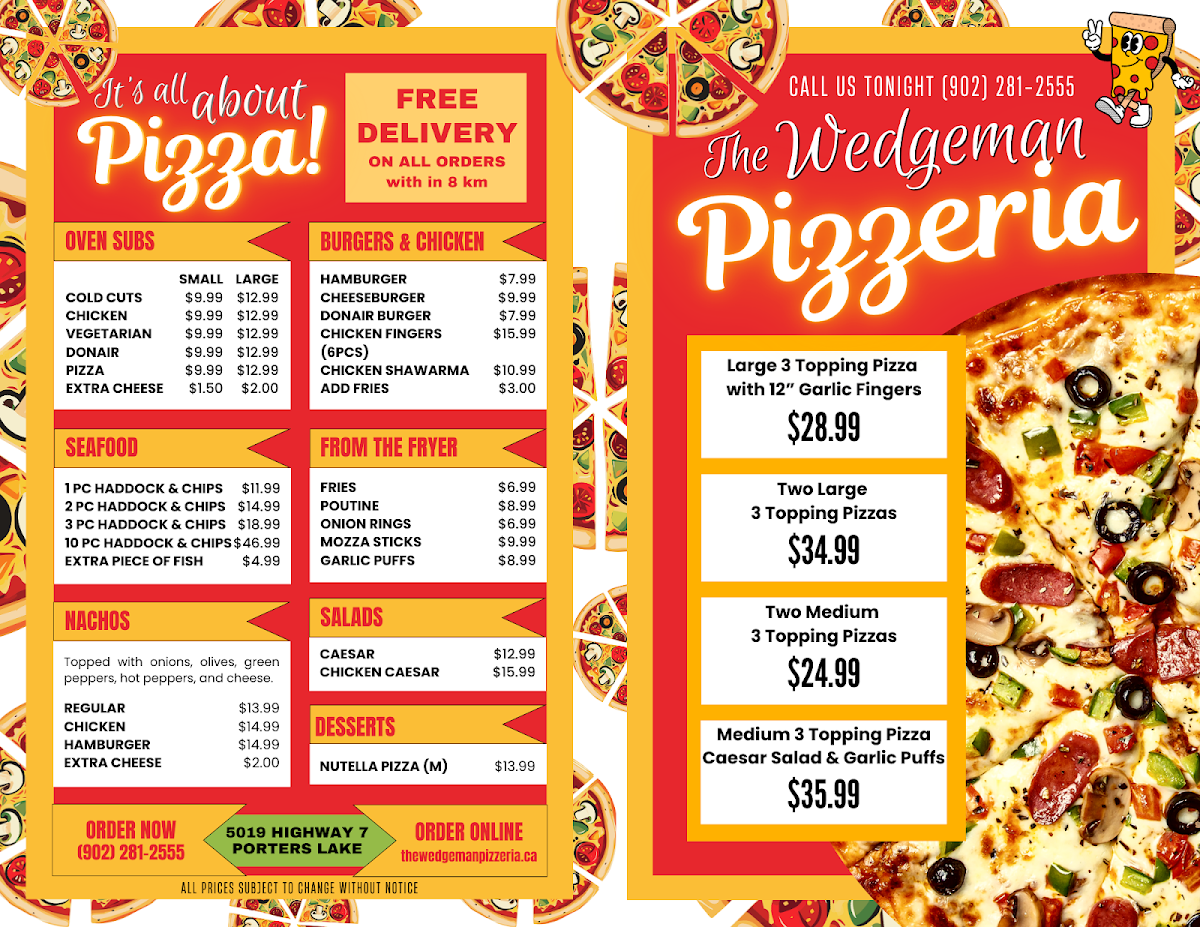 Wedgeman Pizzeria Photo Menu 2