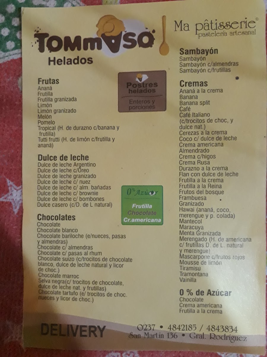 Tommaso Photo Menu 2