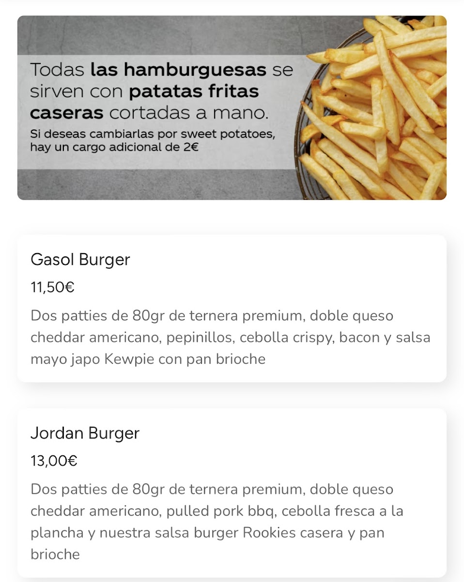 Rookies Burger Photo Menu 2