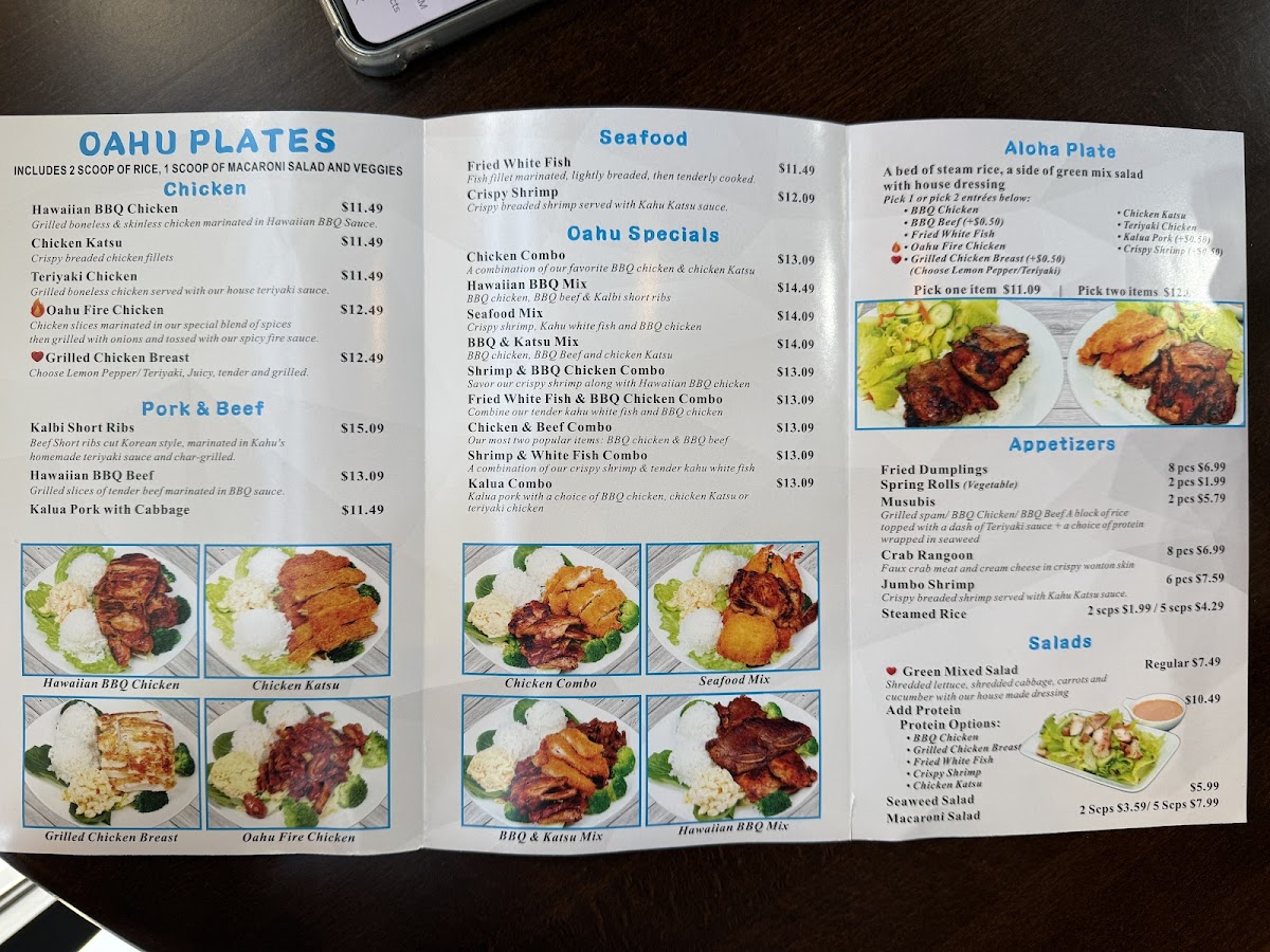Oahu Hawaiian BBQ Photo Menu 3
