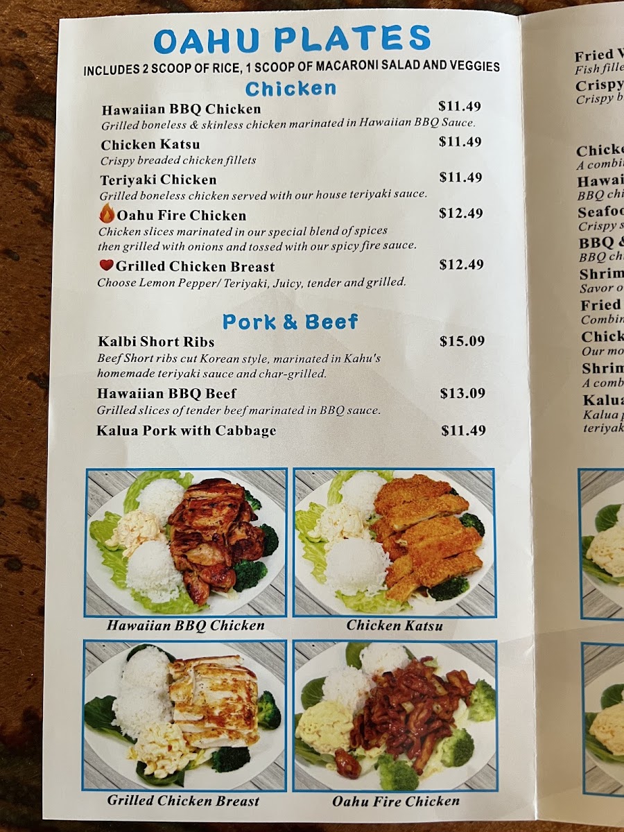 Oahu Hawaiian BBQ Photo Menu 5