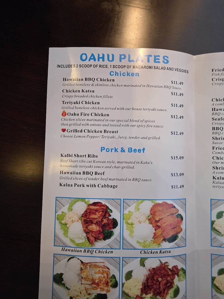 Oahu Hawaiian BBQ Photo Menu 9