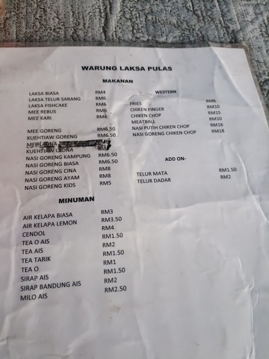 74A, PDG AMPANG, WARUNG LAKSA PULAS Photo Menu 1
